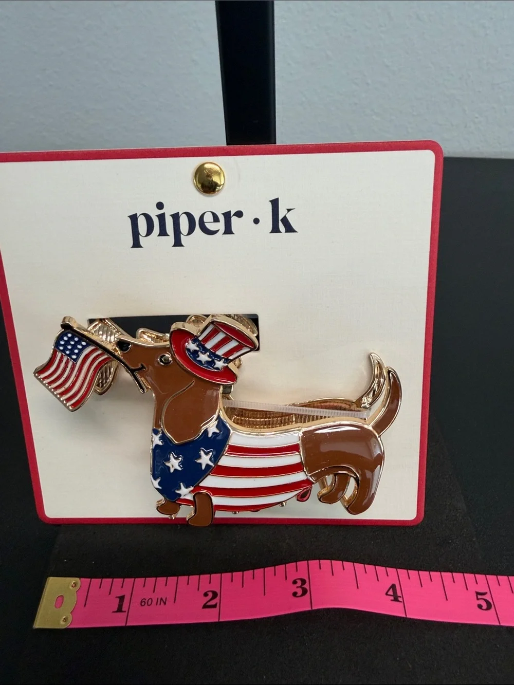 Piper K | Dachshund 4th Of July Metal Hair Clip